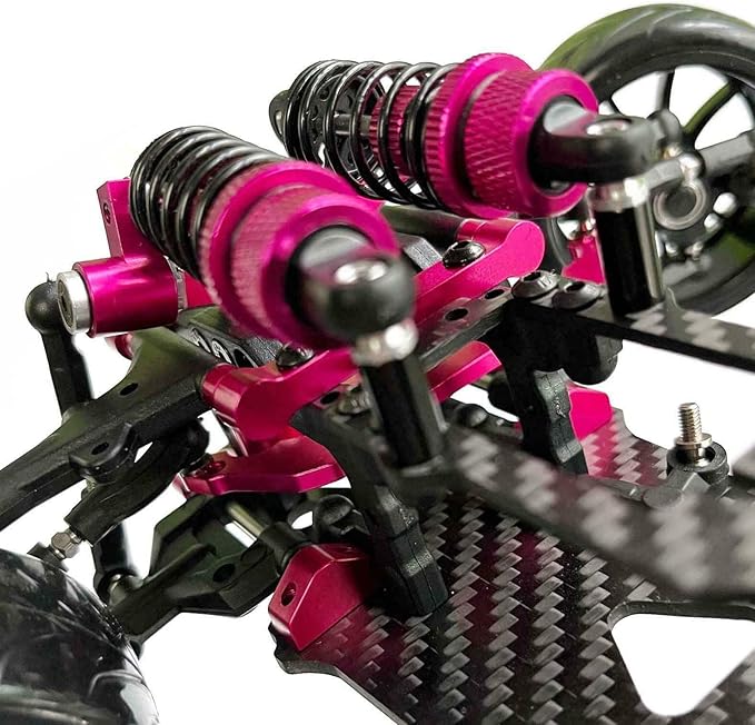 Alloy Carbon CF Chassis D5S Frame Kit Remodel Belt Drive Version 1/10 2Rear-Wheel Drift Car (Pink)