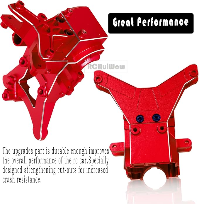 RC Composite Front Rear Upper Gearbox Covers and Shock Tower Upgrades for 1/10 Big Rock 3S BLXGranite/Senton 3S BLXGranite/Senton Mega5501/8 Typhon 3S BLXTyphon Mega550Red