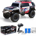 RC Cars RC Crawler 1/10 Scale RTR Remote Control Car 4WD 2.4GHz Brushed Offroad Racing Hobby Grade Model Vehicle with LED Lights 2Pcs Battery Toy for Kids and Adults