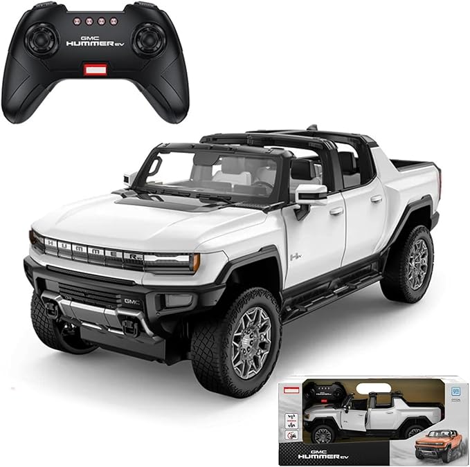 1/16 RC Raing Car for Hummer EV Remote Control Alloy Car with Crab Walking Model 4.8V 600mAh Vehicle Adult Collectible (1/16 White)