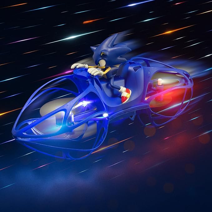 NKOK Sonic RC HoverBike Flying Toy 2.4GHz Remote Control Gyro Stabilized Altitude Hold Auto Takeoff &amp Landing Multi-Speed Stunt Flip Action USB Rechargeable Ages 6+