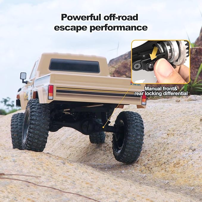 EAZYRC YKHOBBY 1/10 Scale 4X4 RC Rock Crawlers- LC79 Style 4WD Off-Road RC Rock Trucks Manual Diff Locks 2-Speed Transmission Upgradeable Brushed Motor 4WD Off-Road RS for Adults &amp Teens
