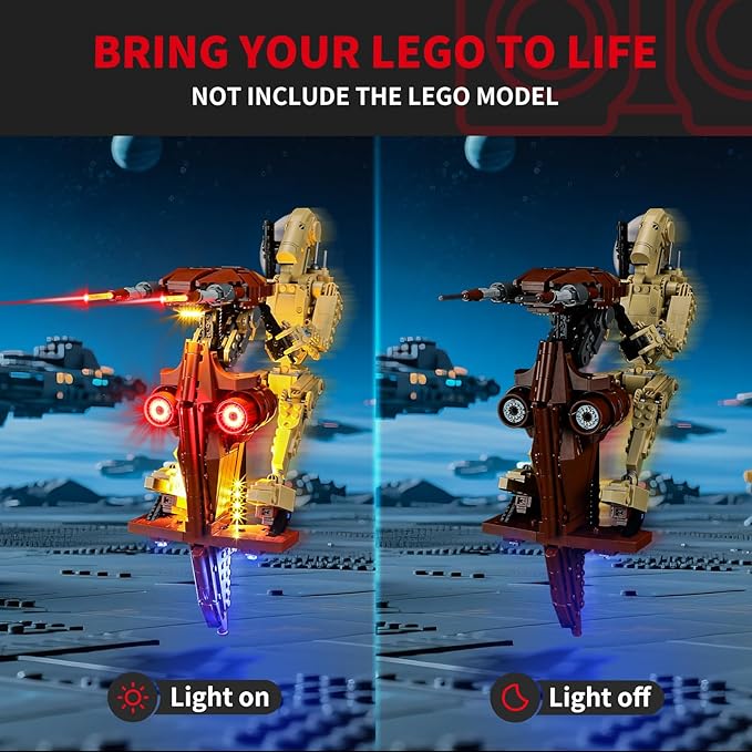 BRIKSMAX Light Kit for Lego-75428 Battle Droid with STAP -Led Lighting Compatible with Lego Star Wars Building Set- Not Include Model Set