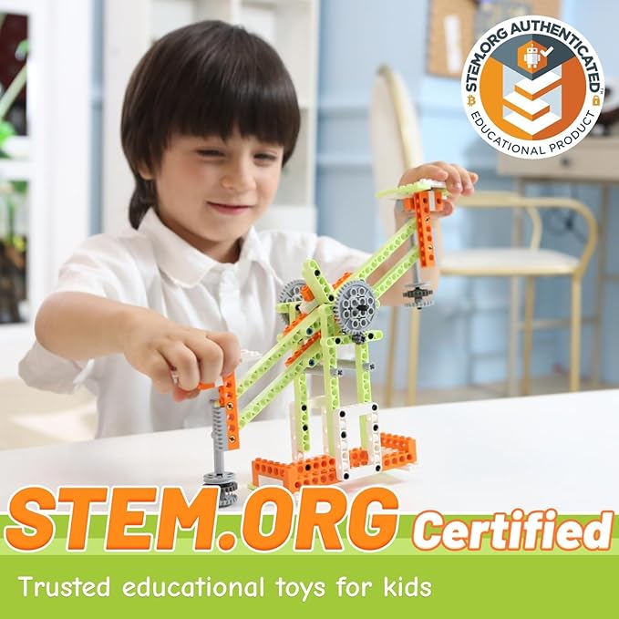 Robot E STEM Kits - Includes Large Storage Organizer 14 in 1 Electric Building Toys with Learning Materials Educational Construction Science Kit for Kids 8-10 10-12 Christmas Birthday Gift