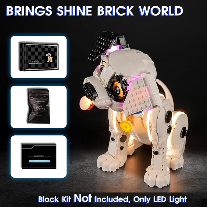 Vaodest Led Light for Lego 43269 101 Dalmatians Puppy ModelDesign and Configuration Compatible with Model 43269(Led Light Only Not Building Block Kit)
