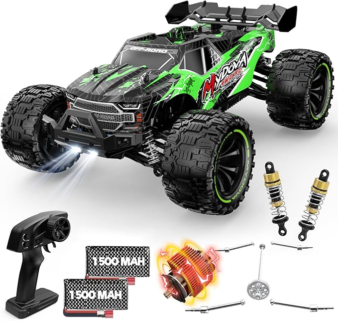 1:14 Scale RC Cars for Adults 40+KPH High Speed Remote Control Car RC Truggy 4x4 Off-Road Remote Control Truck All Terrain Waterproof Electric Car for Snow Sand Beach with 2 x 2S Batteries