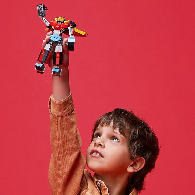 LEGO Creator 3 in 1 Super Robot Building Kit Kids Can Build a Toy Robot or a Toy Dragon or a Model Jet Plane Makes a Creative Gift for Kids Boys Girls Age 7+ Years Old 31124
