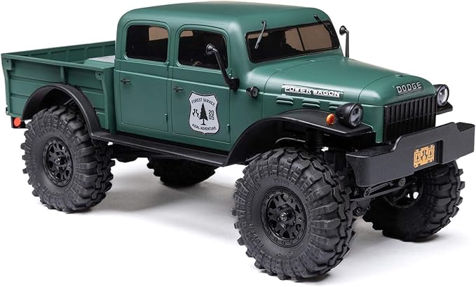 Axial RC Truck SCX24 40's 4 Door Dodge Power Wagon Green 1/24 4 Wheel Drive-RTR(Everything Needed to Run Included) AXI00007T2