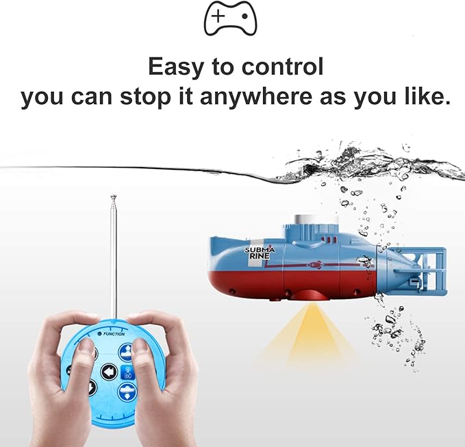 GoolRC Mini RC Submarine LSRC-SMI Remote Control Boat Waterproof Diving Toy (White)