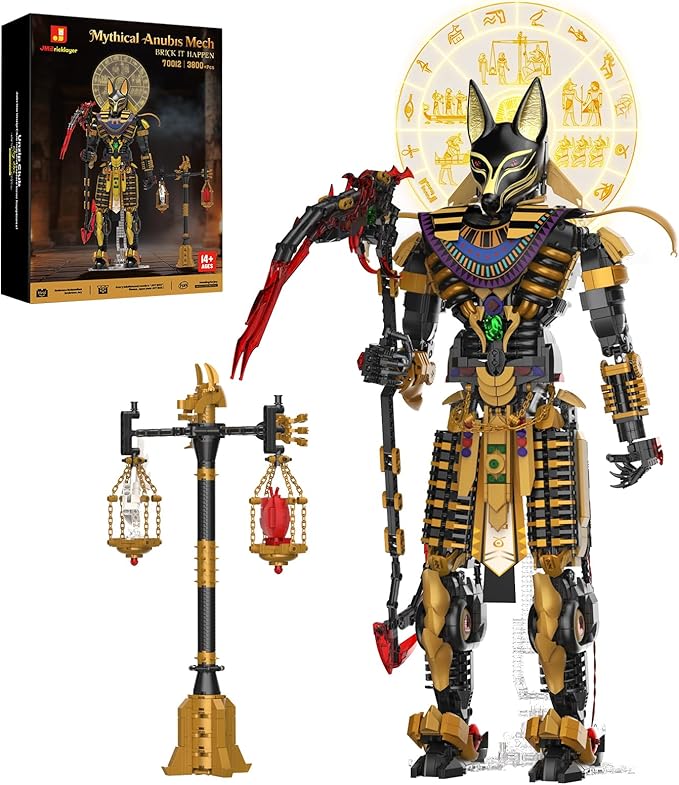 JMBricklayer Anubis Mythical Building Set for Adults Ancient Egyptian God Building Blcoks Collectible Mech Model Kits for Home Office Decor Large Display Statue Gifts for Men &amp Mythology Lovers