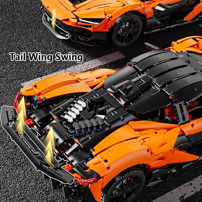 W11 Supercar Building Set 1:6 Large Modular Building Sports Car a Collectible and Display car for Adults(5036 Pieces)
