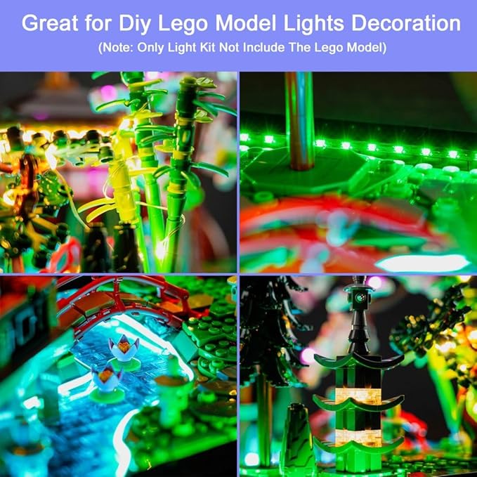 Led Light Kit for Lego Tranquil Garden Light Compatible with Lego 10315 Icons Tranquil Garden Set Remote Control Version (Model Not Included)