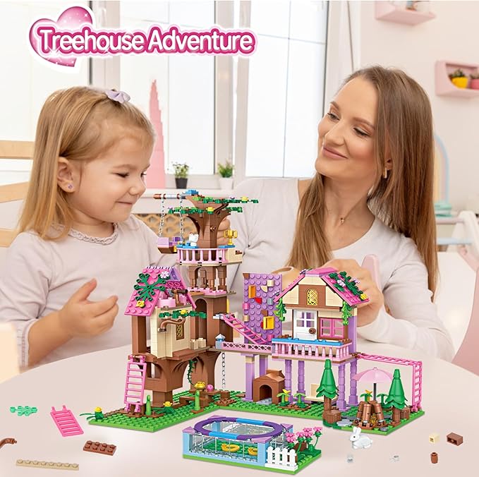 Tree House Building Set Compatible with Friend 756 PCS Forest House Building Kit Birthday Gift for Kids Girls Age 14+ Years（7681）