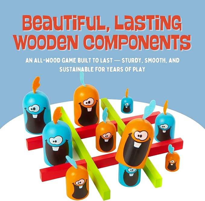 Gobblet Gobblers Fun Strategy Board Game - Award Winning Kids and Family Friendly Educational Board Game by Blue Orange Games- THE ORIGINAL GAME All Wooden - 2 Players for Ages 5+