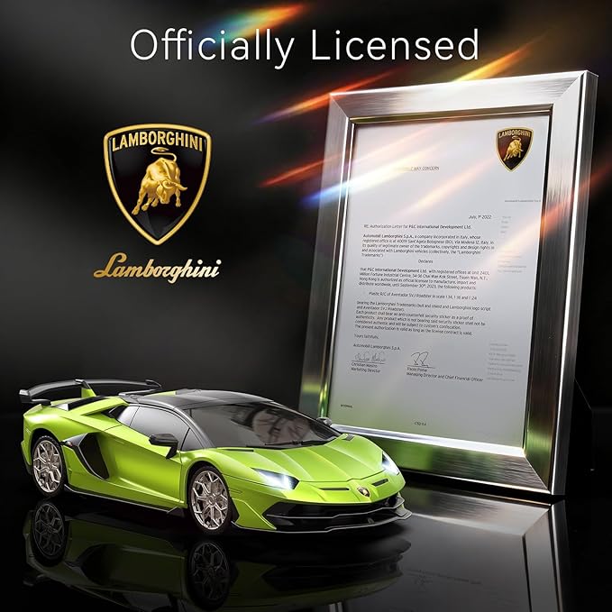 Lamborghini Remote Control Car 1:24 Scale Electric Sport Racing Hobby Toy Car Lamborghini Model Vehicle for Boys Girls Birthday Gifts Green