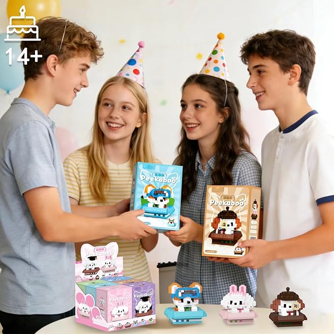 HIGH GODO 6 Pack Animals Dog Party Favors Building Set 1990PCS Cute Animals for Goodie Bag Stuffers Party Favors Birthday Easter Gifts for Adult Teens 14+ (Not Compatible with Major Brand)