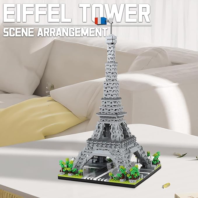 Paris Eiffel Tower Model Building Blocks Micro Brick Architecture Landmark for Display Fun Construction Gift for Kids &amp Adults
