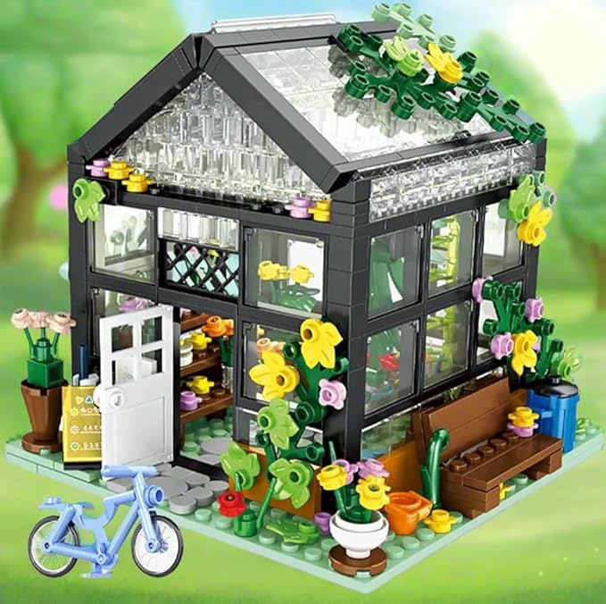 General Jim's Modular Building Block Set Greenhouse Botanical Flower Garden House MOC Building Set
