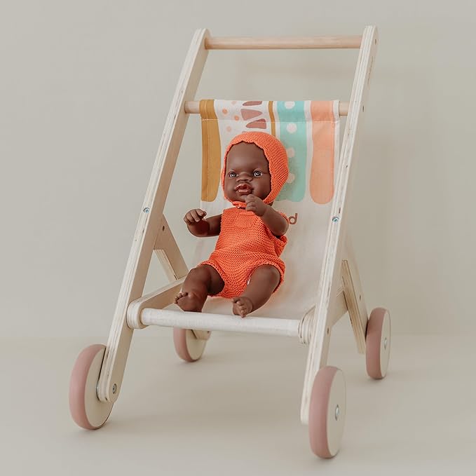 Miniland Doll 12 5/8'' African Girl (Polybag) - Made in Spain Anatomically Correct Quality Inclusion