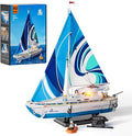 FUNWHOLE Sailboat La Brisa Lighting Building-Bricks Set - City Yacht 1640 Pcs Collection Display Set for Adults and Technic Lovers