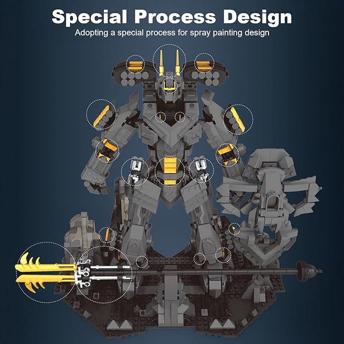 HIGH GODO Samurai Mech Warrior Building Sets Robot with Long Swords Shields Display Base Building Toy Set 1588 Pieces Creative Collectible Ninja Gift Set for Adults Man Teens 14+