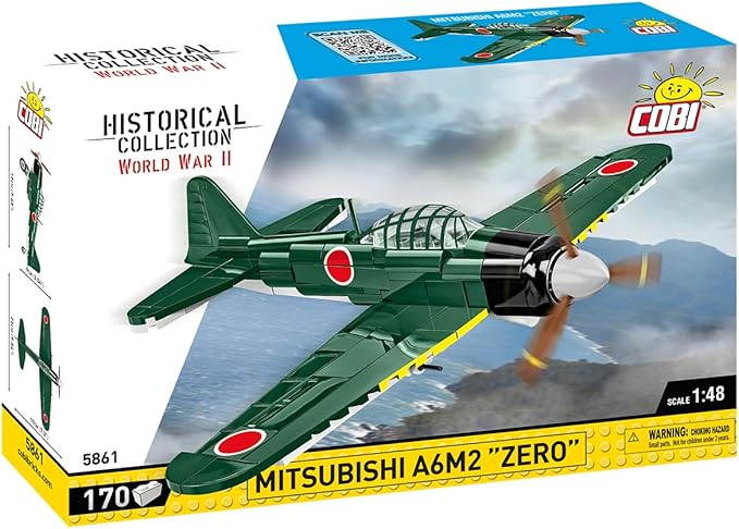 COBI Historical Collection WII Mitsubishi A6M2 Zero Japanese Fighter Plane Building Set 170 Pieces