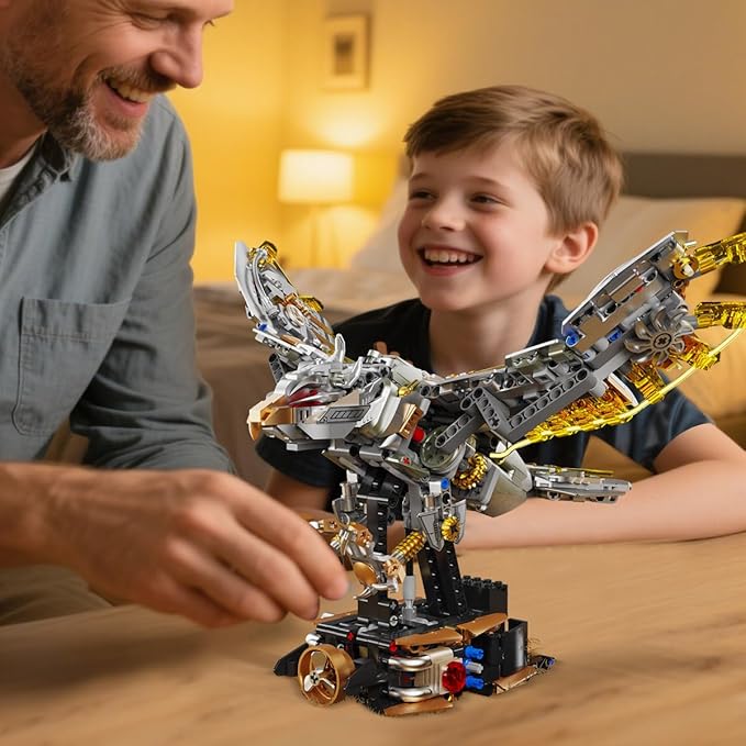 Mechanical Eagle Building Set with Light Compatible with Lego for Adult Rotatable Eagle Building Blocks Gift for Girls Boys Teens Age 12+ (1168 PCS)