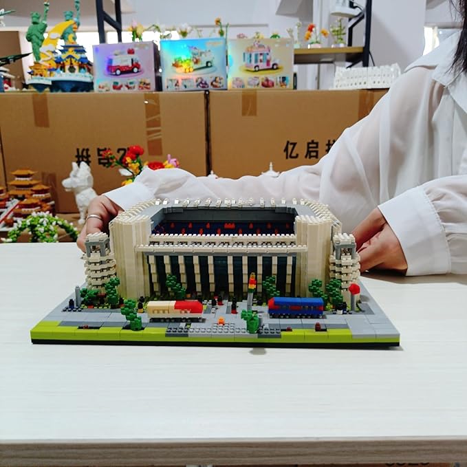 Madrid Style Soccer Stadium Model Micro Mini Diamond Block Kit for Adult Assemble Football Field Brick Set Puzzle Toy
