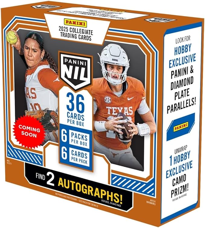 2025 Panini Nil Texas Longhorns Hobby Trading Card Box (2 Autographs Per Box)