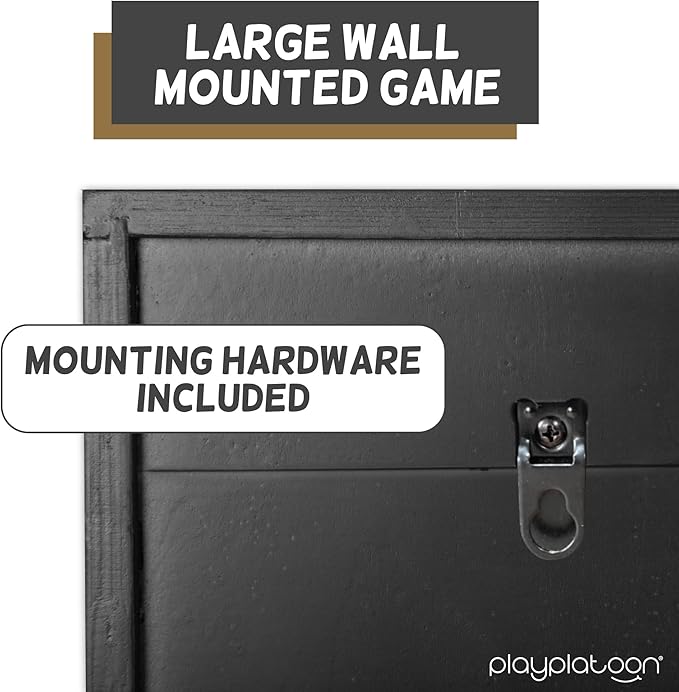 Play Platoon Wall Mounted Giant 4 in a Row Game - Large4 in a Row Outdoor 22x24 Inch Big Wood Wall Game Room Furniture for Bar &amp Basement Games
