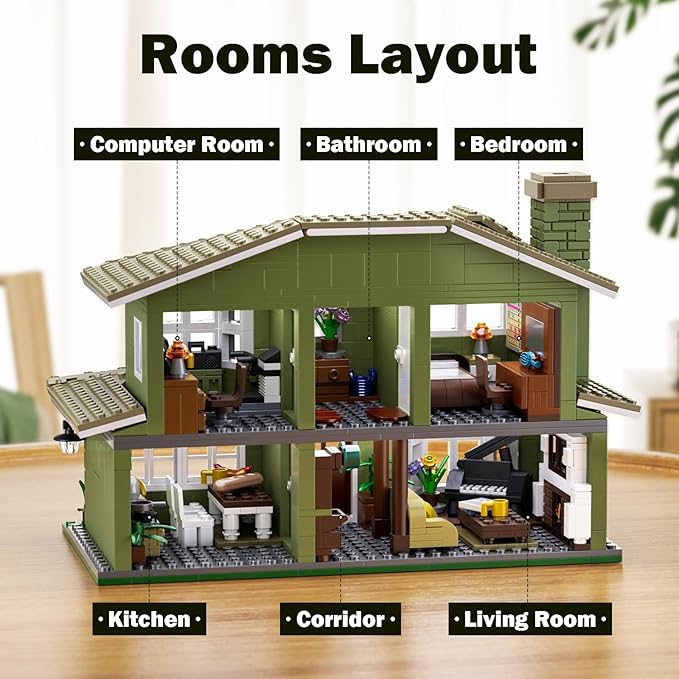 Modern House Building Set Warm Family Comedy TV Sitcoms The Dunphy's House Building Set Compatible with Lego Gifts for Fans and Adults and Girls Aged 14+ (1176 PCS)