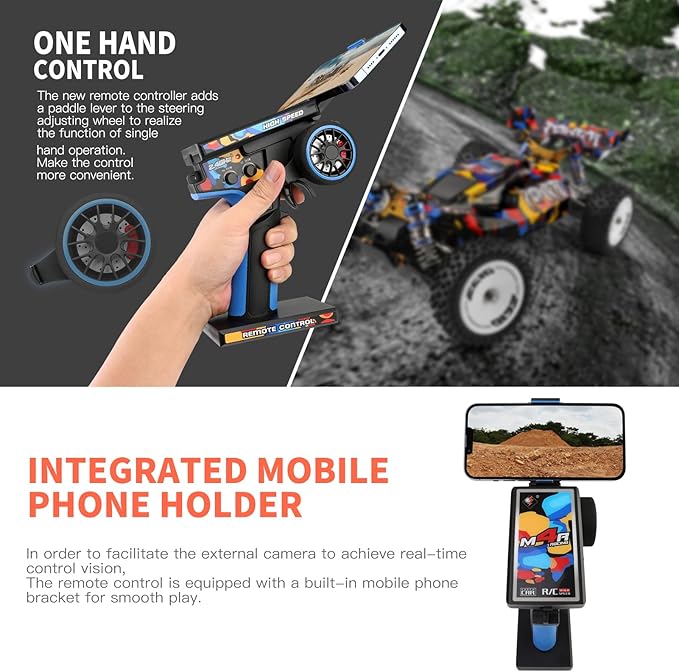 GoolRC WLtoys 124007 Brushless RC Cars 1:12 Scale Remote Control Car 4WD 75km/h High Speed Racing Car 2.4GHz All Terrain Off Road RC Truck RTR with Metal Chassis for Adults