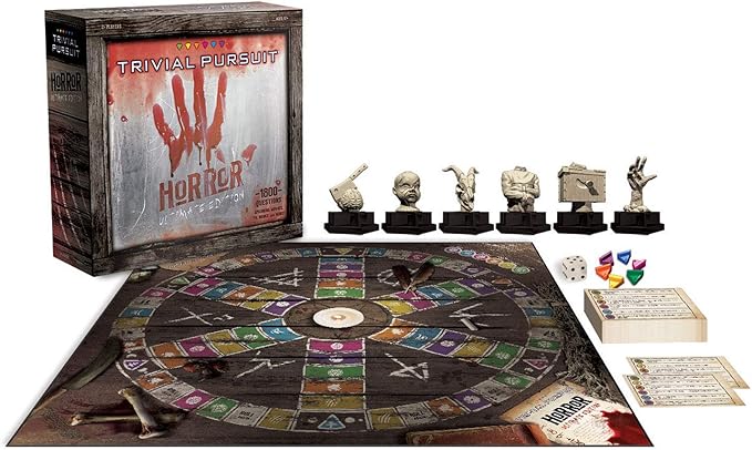 Trivial Pursuit Horror Ultimate Edition | Horror Trivia Game Featuring 1800 Questions from Classic Horror Films &amp Books | Collectible Trivia Board Game for Fans of Horror Movies
