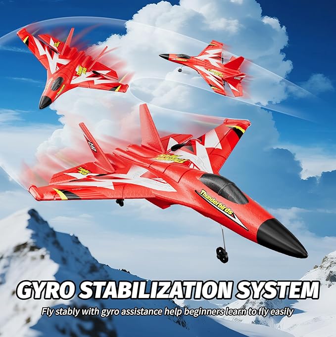 4DRC Foam RC Plane for Kids Adults Remote Control Airplane RC Jet Helicopter Drone Plane for Kids Adults Beginner Easy to Fly RC Fighter Remote Control Aircraft with Automatic Balance Gyro