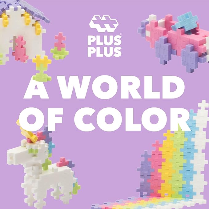 PLUS PLUS - Open Play Set - 600 Piece - Pastel Color Mix Construction Building Stem Toy Interlocking Mini Puzzle Blocks for Kids