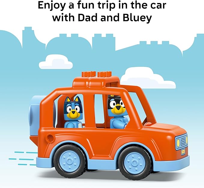 LEGO DUPLO Bluey Ice Cream Trip with Bluey - Toddler Toy for Kids Boys and Girls Ages 2+ - Includes Figure and Ice Cream Stand - Sensory Toy for Pretend Play - Preschool Gift Idea - 10458
