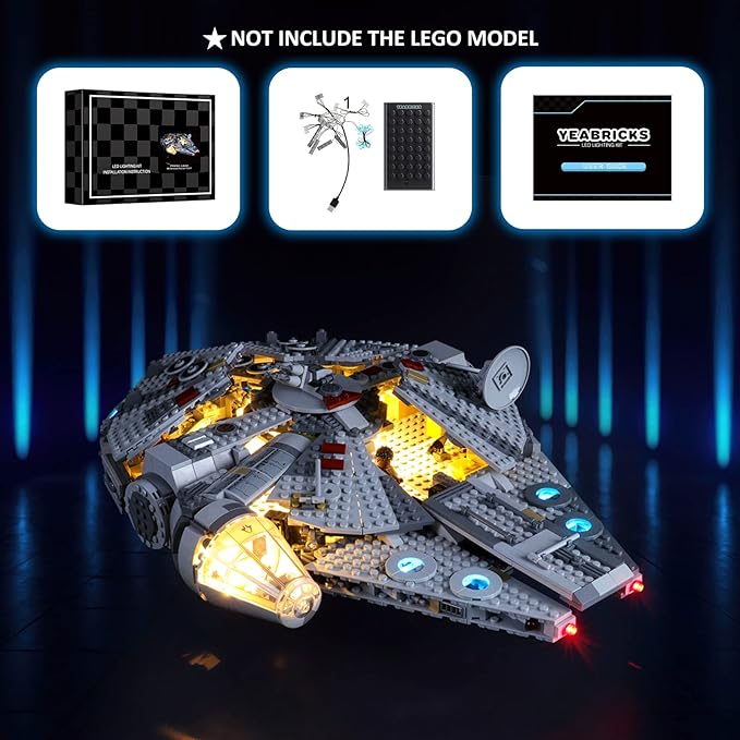 YEABRICKS LED Light for Lego-75257 Star Wars Millennium Falcon Building Blocks Model (Lego Set NOT Included)