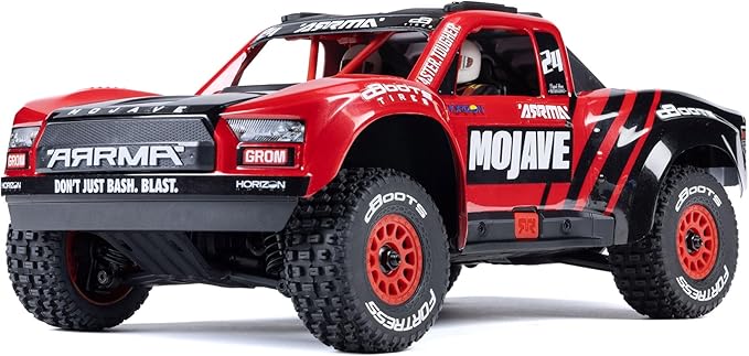 ARRMA RC Truck Mojave GROM 4x4 SMART Small Scale Desert Truck RTR (with Battery and Charger Included) Red/Black ARA2104T1