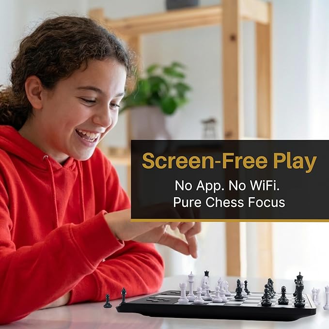 Millennium ChessGenius Pro M815 – Electronic Chess Computer with 2200 ELO Adaptive AI Skill Levels Color Display Built-in Trainer Magnetic Travel Design