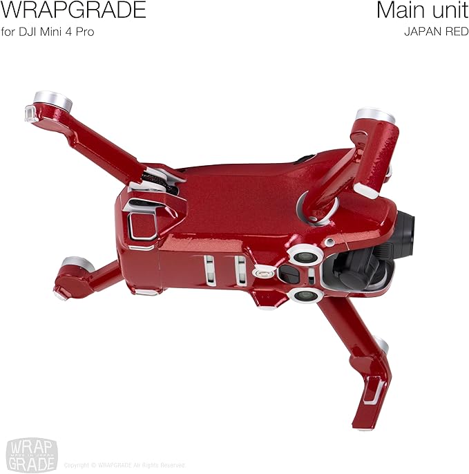 WRAPGRADE Skin Stickers Compatible with DJI Mini 4 Pro | Full Wrap (Japan Red)