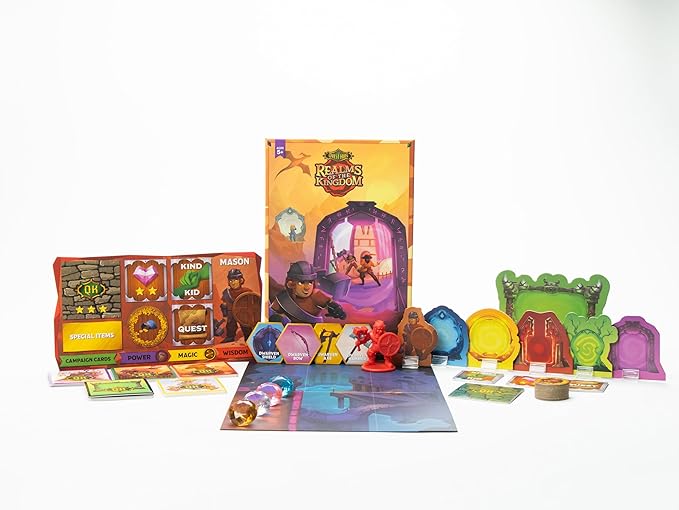 Realms of The Kingdom Expansion – Family Fantasy Board Game for Kids Ages 5+ | Tabletop Adventure with New Hero Gems &amp Quests | Requires The Quest Kids Base Game