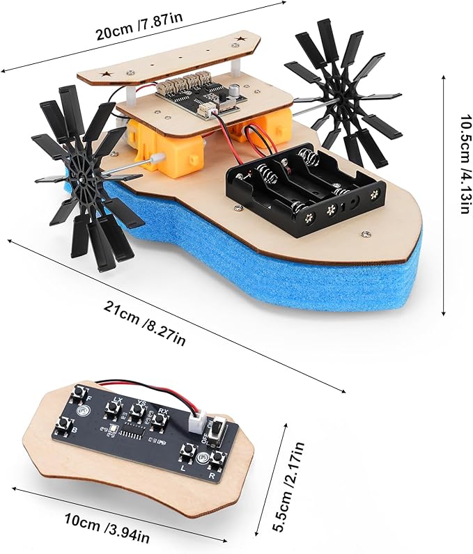 RC Boat Building Kit for Kids Ages 8-12 Paddle Boat STEM Science Kit for Boys &amp Girls