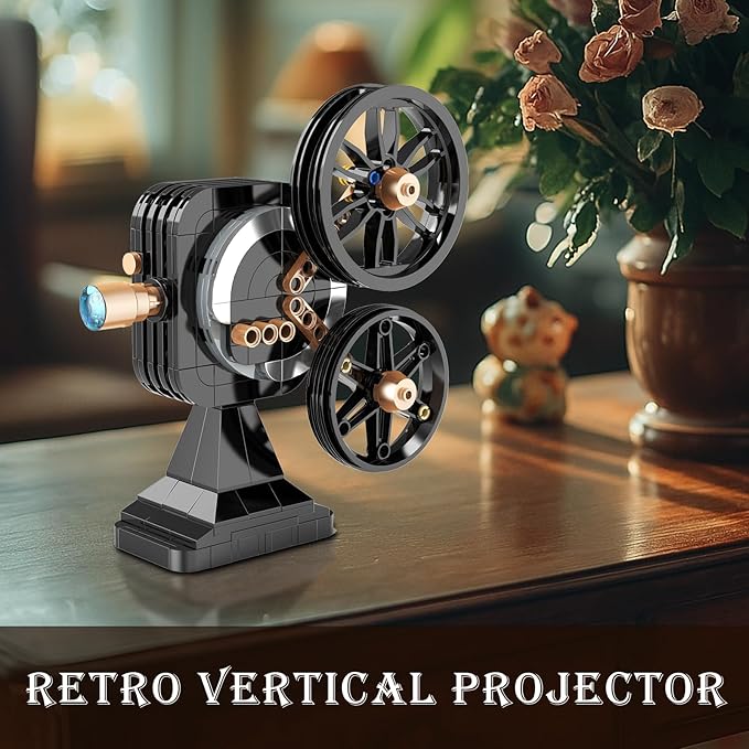 3 in 1 Vintage Model Building Set for Adults Teens 14+ Retro Phonograph Projector Camera Collectible and Display Model Home Office Decor Creative Birthday Gifts (705 Pieces)