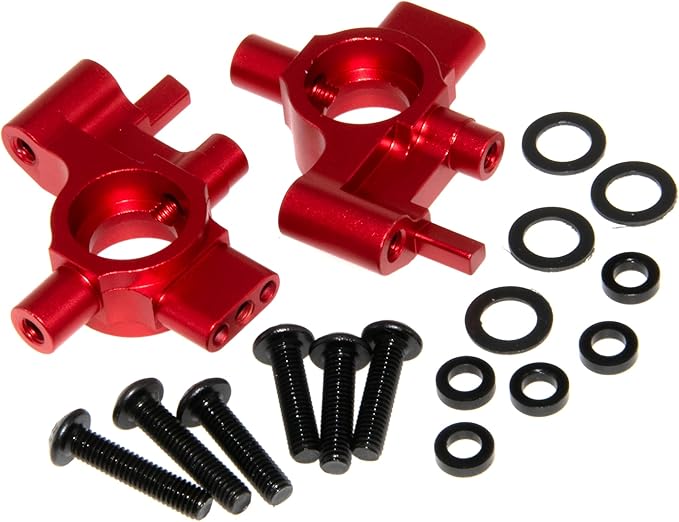 10537 Front Steering Cup Compatible with 1/10 Traxxas 4-Tec Upgrade Drift Ford Mustang Replace Rc Car Aluminum Alloy Part Replace(Red)