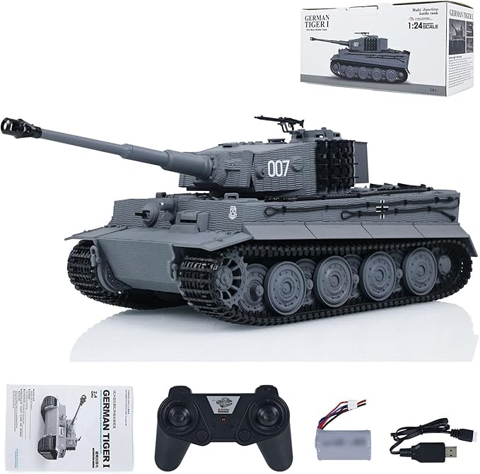 TOUCAN RC HOBBY 1/24 RC Battle Tank Taigen Tiger I Remote Control Infrared Combat Military Tanks