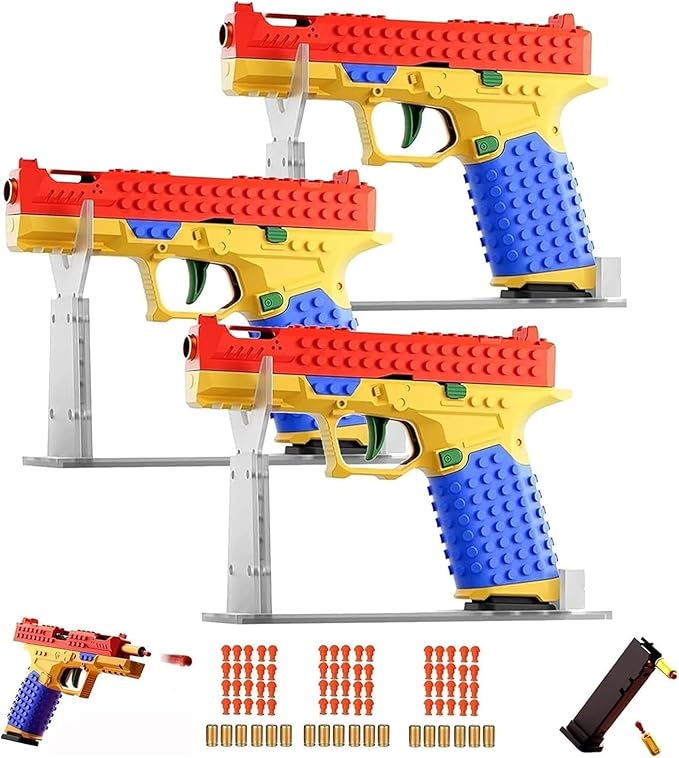 Tactical DIY Building Block Grip Set Fun Building Block Kit with Display Stand for Adults Creative Building Grip Kit (Three Sets)
