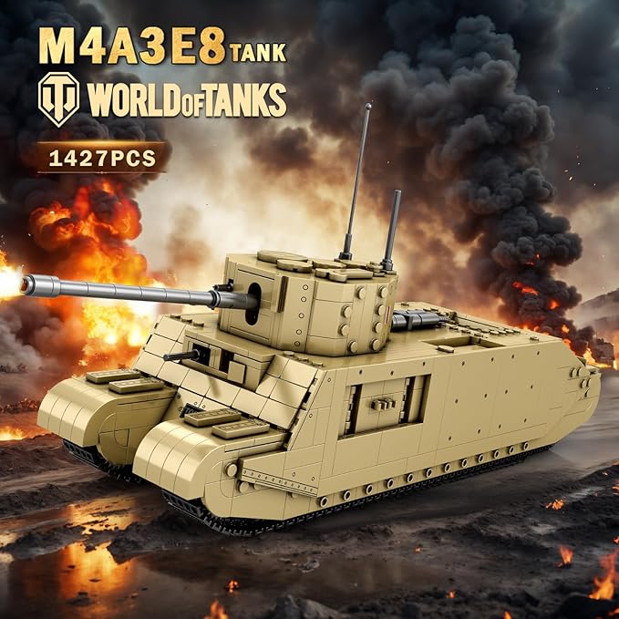Reobrix TOG2 Tank Building Set WW2 Military British Armed Tanks Building Block Set for Military Fans 77032 World of Tanks Licensed Product MOC Tank Model Toy Gift for Adults and Teens（1427 PCS）