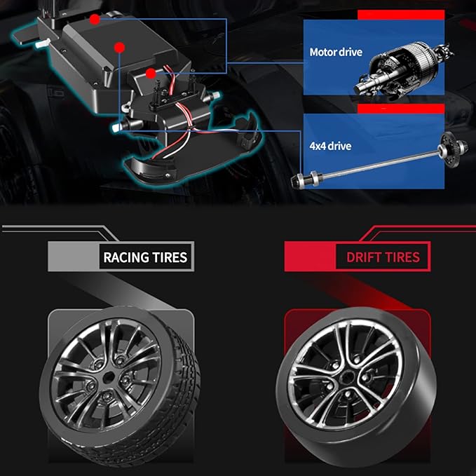 GoolRC RC Drift Cars 1/16 Remote Control Car 2.4GHz 4WD 30km/h High Speed RC Race Car Waterproof Electric Vehicles Toy RTR Gift for Teens Adults