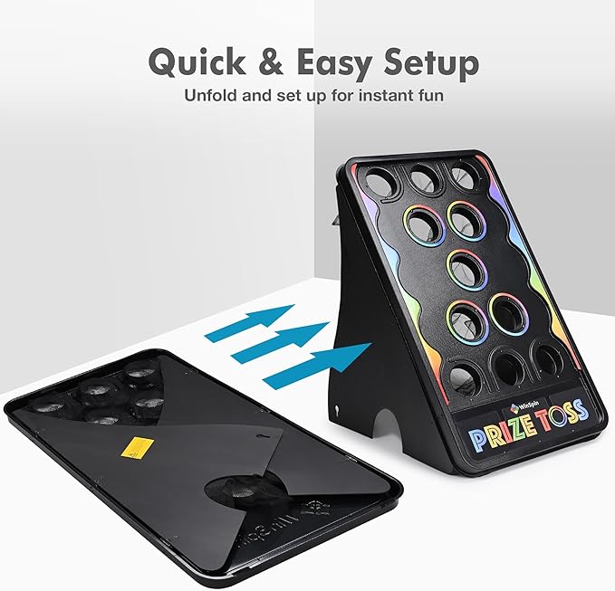 WinSpin 30x19 Prize Drop Board w/LED Light &amp 41x25 Prize Toss Bean Bag Toss Game w/ 10 Pucks &amp 5 Bean Bags for Carnival Event