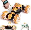 Gesture Sensing RC Car Hand Controlled Remote Control LED Car Toys for Kids 8-12 Years Old 2.4GHz 4WD Double Sided 360° Flips Off Road Vehicle Toys w/Lights&ampMusic Boys Grils Brithday Gift
